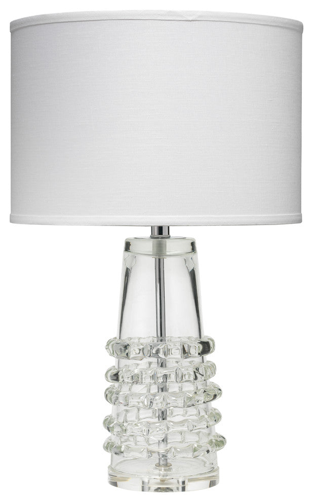 Tall Ribbon Blown-Glass Table Lamp with Linen Shade