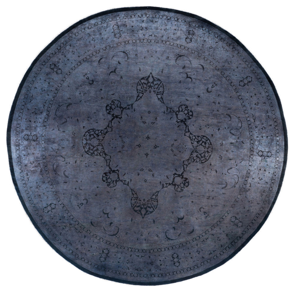 Overdyed One-of-a-Kind Hand-Knotted Area Rug Gray, 12' 1" x 12' 2"