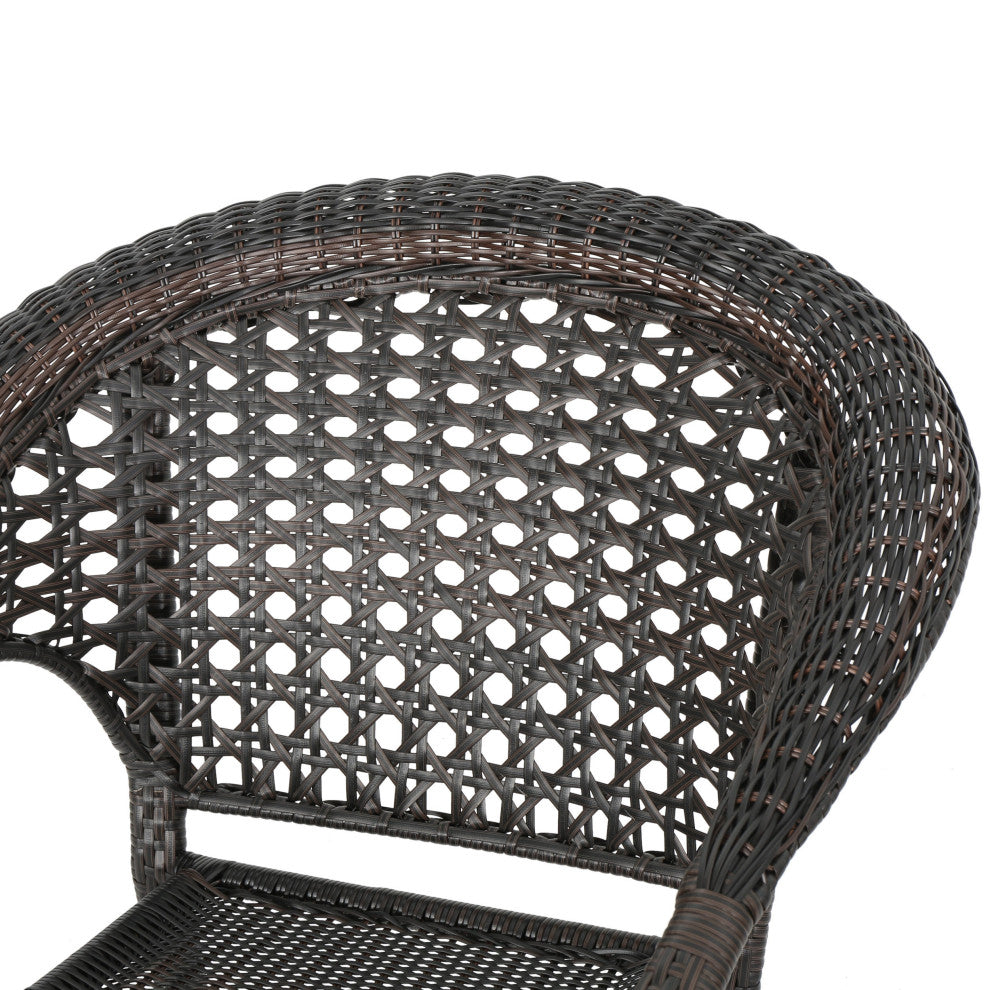 GDF Studio 3-Piece Malibu Brown Wicker Bistro Set
