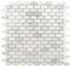 Carrara Oval Interlocking Polished Mosaic Tile, Sample
