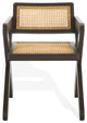 Safavieh Couture Tyrrell Rattan Dining Chair, Walnut/Natural