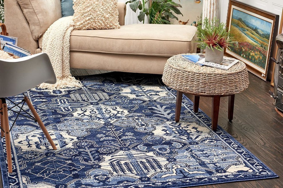 Unique Loom Blue La Jolla Cathedral 2' 0 x 6' 0 Runner Rug
