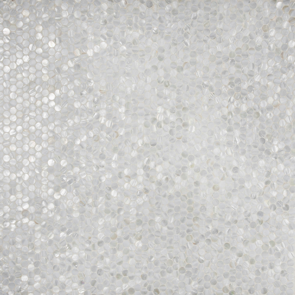 Conchella Mini Penny White Natural Shell Wall Tile