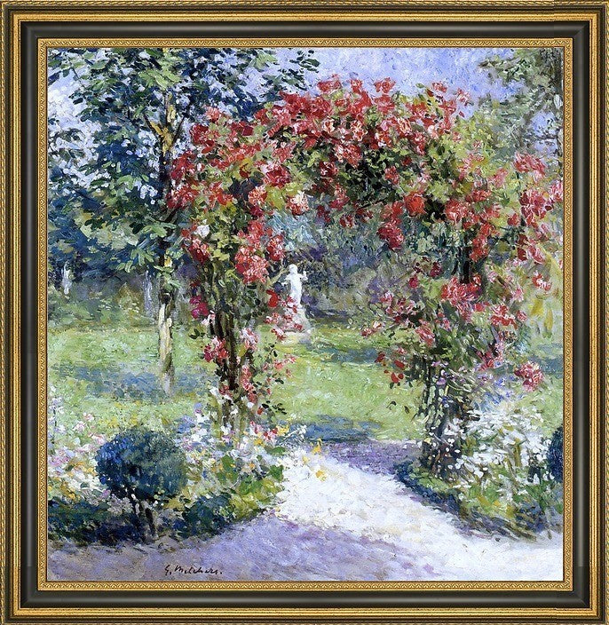 Gari Melchers the Crimson Rambler Framed Premium Canvas Print, 16"x16"