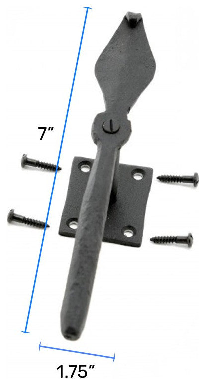 Black Shutter Dog Holders 7" L Wrought Iron Rust Resistant Wood Mount Pack of 6