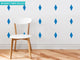 Diamond Fabric Wall Decals, Set of 16, Blue