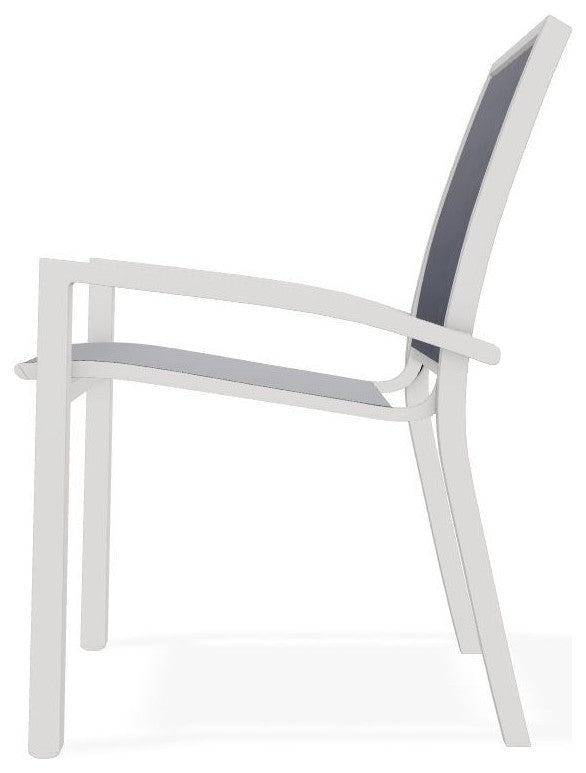Kendall Sling Stackable Outdoor Dining Chair, Collect Indigo/Snow