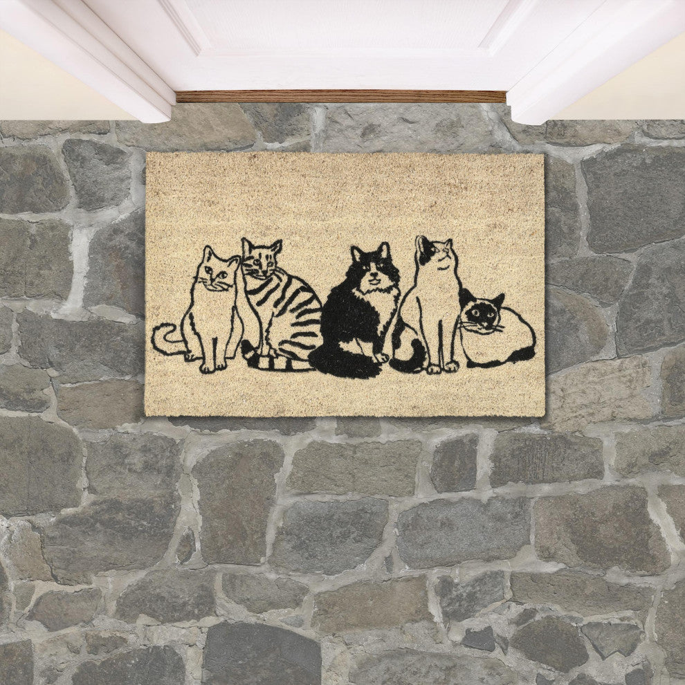 Kitty Crew 24x36 Coir Doormat by Kosas Home