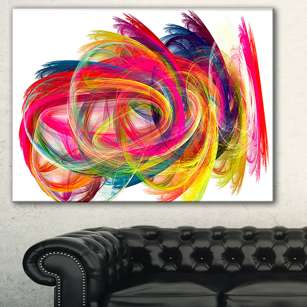 "Colorful Thick Strokes" Abstract Digital Art Canvas Print