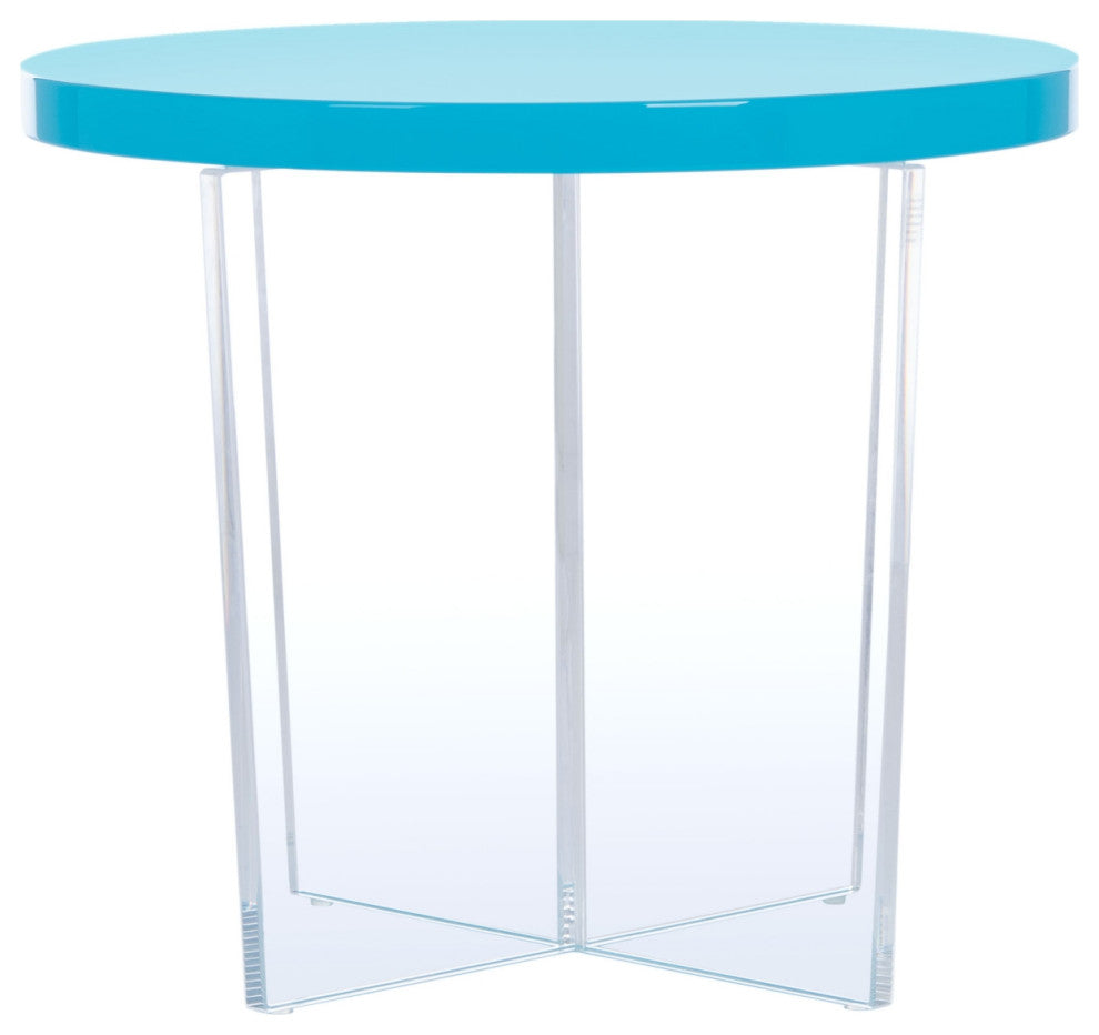 Safavieh Couture Edward Acryllic Accent Table, Turquoise