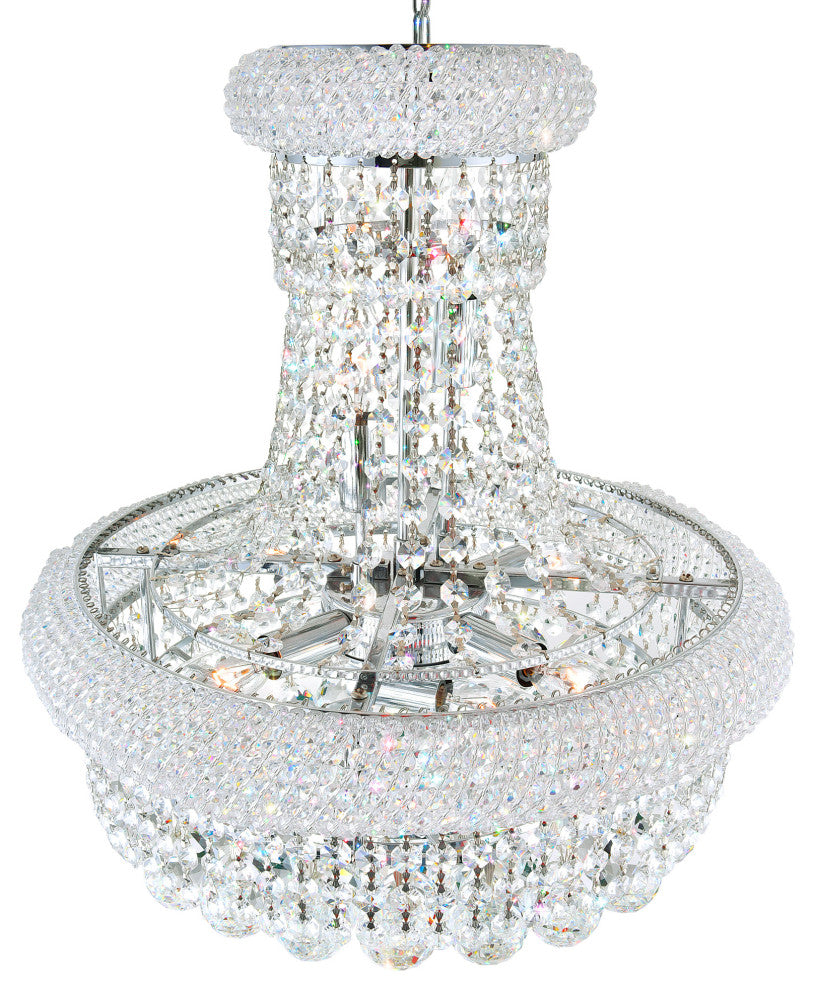 Empire 14 Light Down Chandelier With Chrome Finish