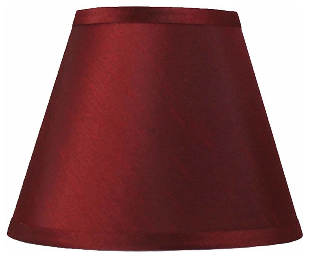 Hardback Faux Silk Coolie Lamp Shade, 5x9x7", Cream, Burgundy, Single