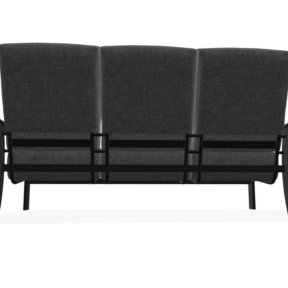 St. Catherine Deep Seat 3-Seat Outdoor Sofa, Slate/Black