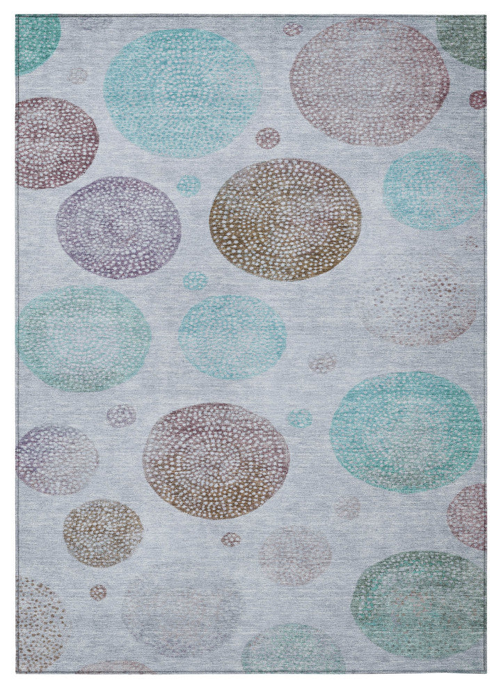 Machine Washable Indoor/Outdoor Chantille ACN1897 Blue 5' x 7'6" Rug