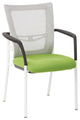 ProGrid Mesh Back With Padded Fabric Seat Visitors Chair, White/Green
