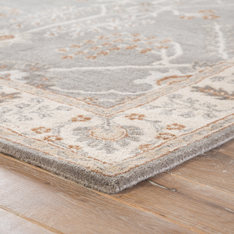 Jaipur Living Chambery Handmade Floral Gray/Beige Area Rug, 8'x10'