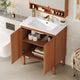 GDF Studio 30" Bathroom Vanity With Ceramic Sink & Free-Handle Doors, Natural