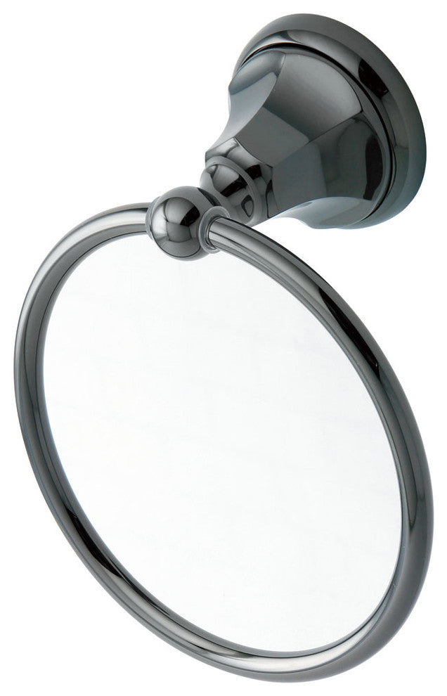 BA4814BK Water Onyx 6 inch Towel Ring, Black Nickel