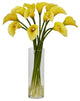 Mini Calla Lily Silk Flower Arrangement, Yellow