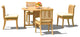 5-Piece Outdoor Teak Set, 48" Butterfly Table, 4 Giva Chairs, Sunbrella Cushion