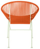 Concha Indoor/Outdoor Handmade Dining Chair, Orange Weave, Chrome Frame