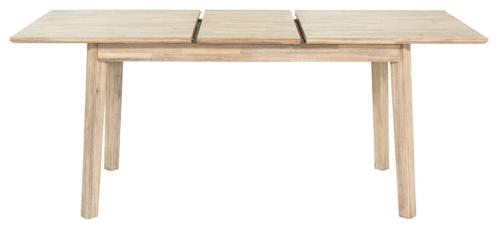 Gia 55-71" Solid Acacia Small Extension Dining Table, Gray Wash