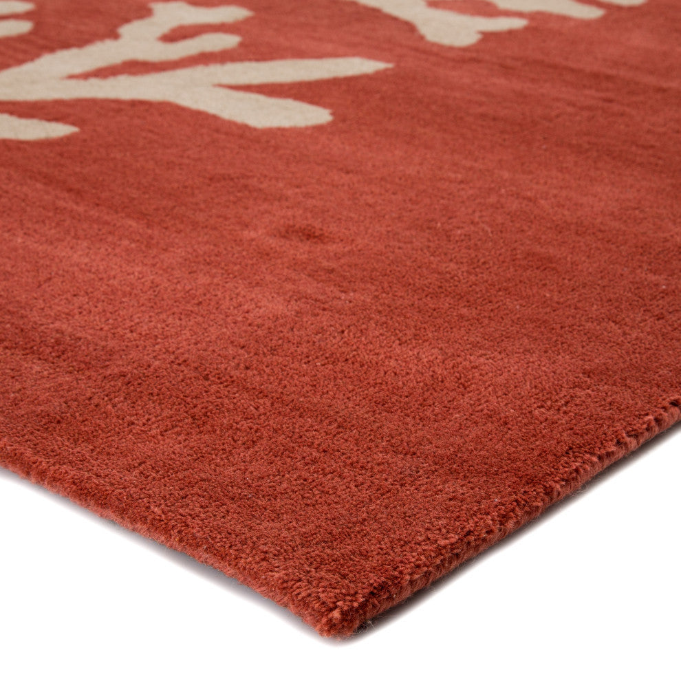 Jaipur Living Bough Handmade Abstract Coral/Tan Area Rug, 8'x11'