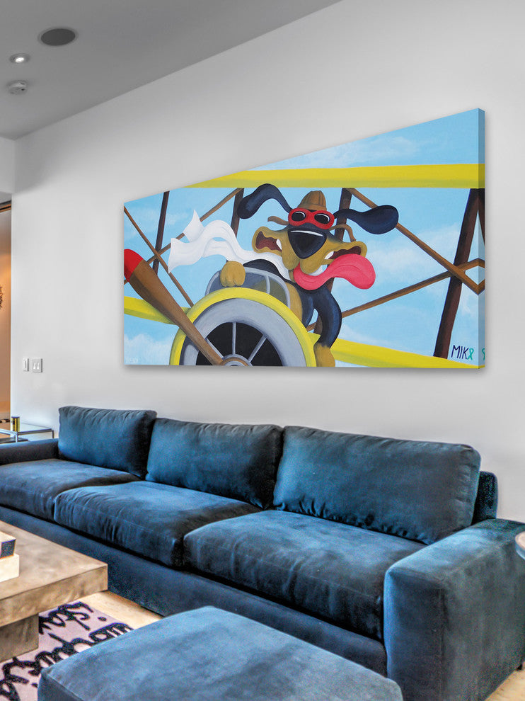Marmont Hill, "Fly Boy" by Mike Taylor Painting Print on Wrapped Canvas, 60x30