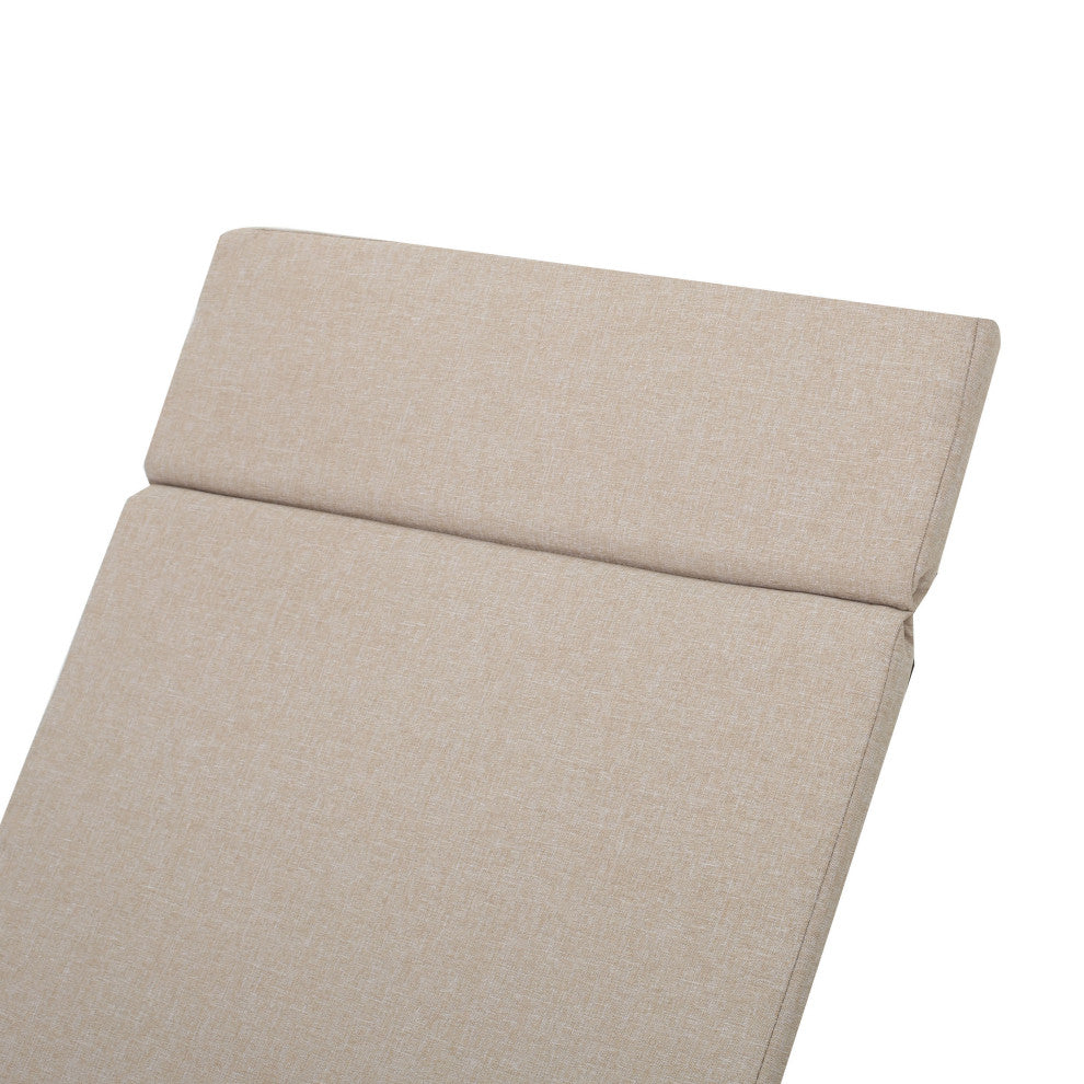 GDF Studio Soleil Outdoor Chaise Lounge Cushion, Textured Beige