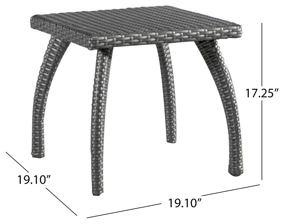 GDF Studio 3-Piece Maui Outdoor Gray Wicker Chat With Cushions Set