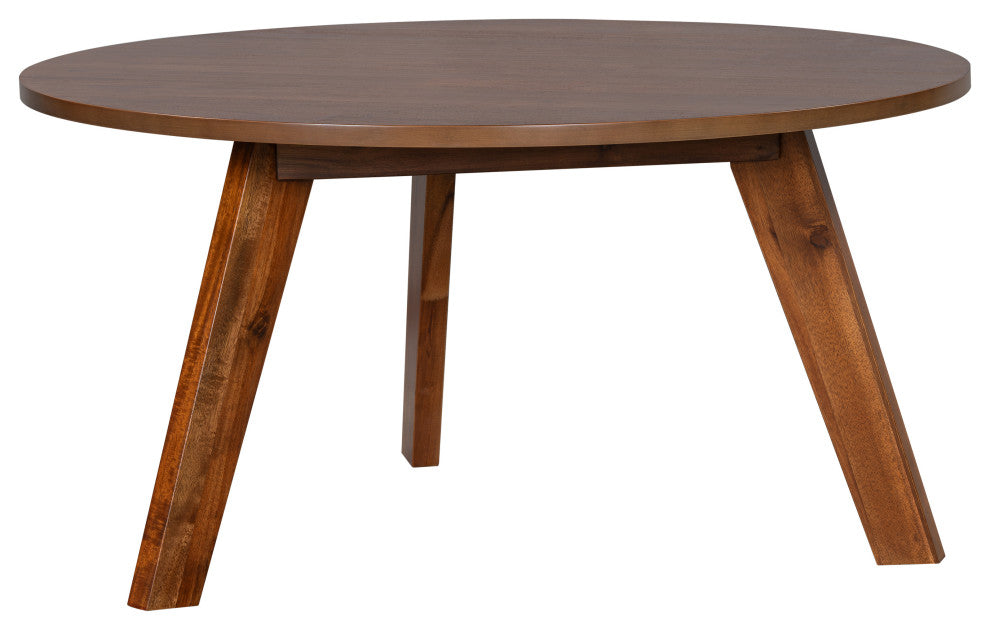 GDF Studio Canton Acacia Coffee Table, Mid-Century Modern Round Design, Brown