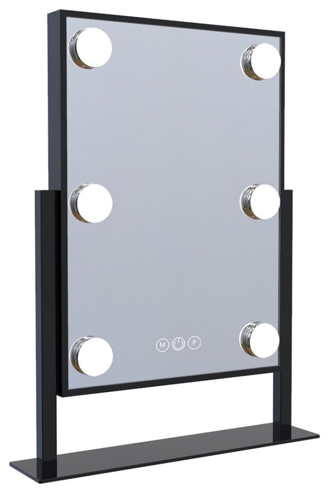 Hollywood Tri Tone LED Makeup Mirror with 360 Degree Swivel, Black