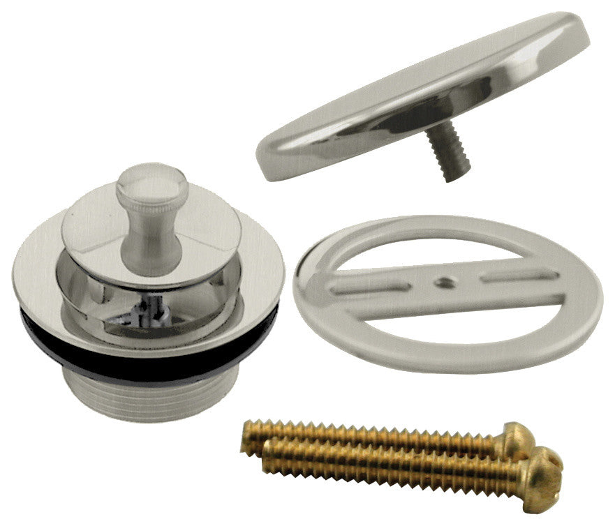 Twist & Close Tub Trim Set With Floating Overflow Faceplate In Satin Nickel