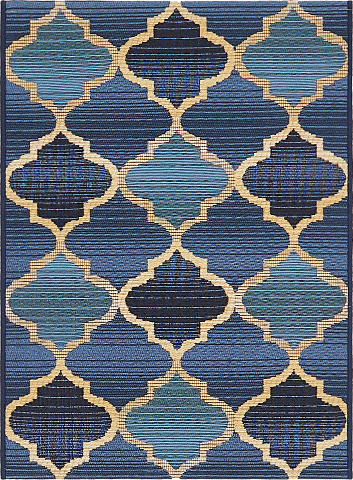 Unique Loom Blue Eden Trellis Outdoor 2' 2 x 3' 0 Area Rug