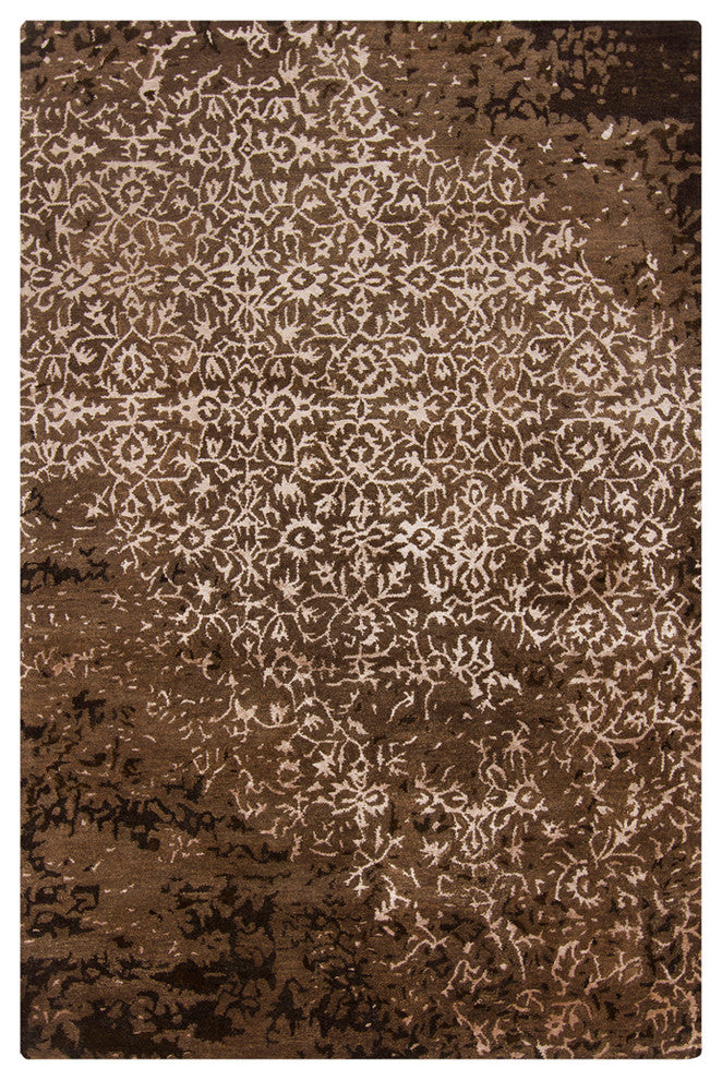 Rupec Contemporary Area Rug, Brown and Cream, 7'9"x10'6"