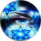 Woman Eye With Fractal Flowers, Floral Digital Art Round Wall Art, 11"