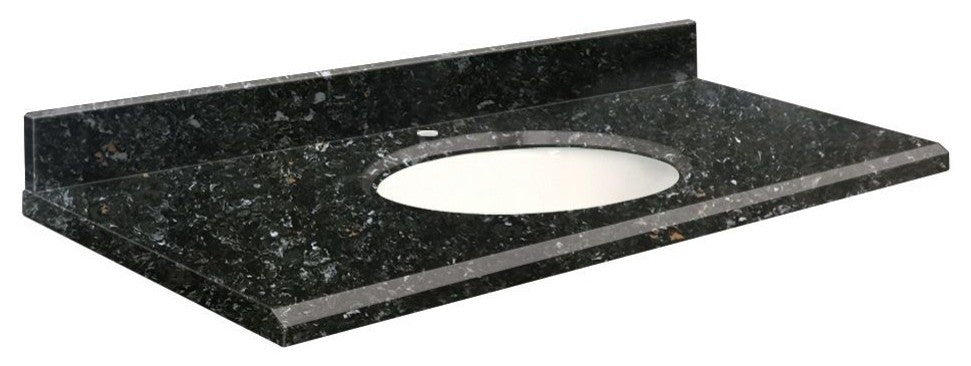 Quartz 25"x22" 1 Sink Vanity Top, Single Faucet Hole, Interlude, White Bowl