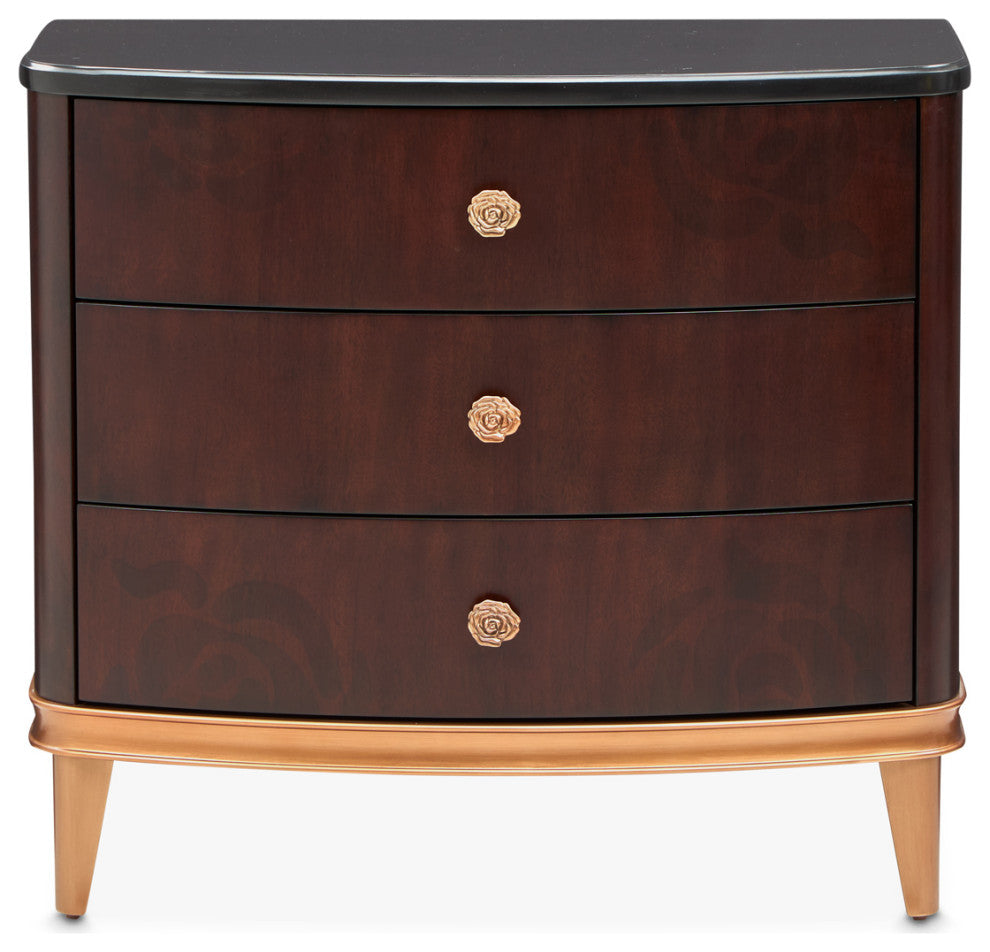 Camellia Field Nightstand, Warm Pecan