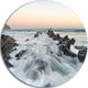 Waves Hitting Beach At Sunrise Atlantic, Seascape Round Artwork, 36"