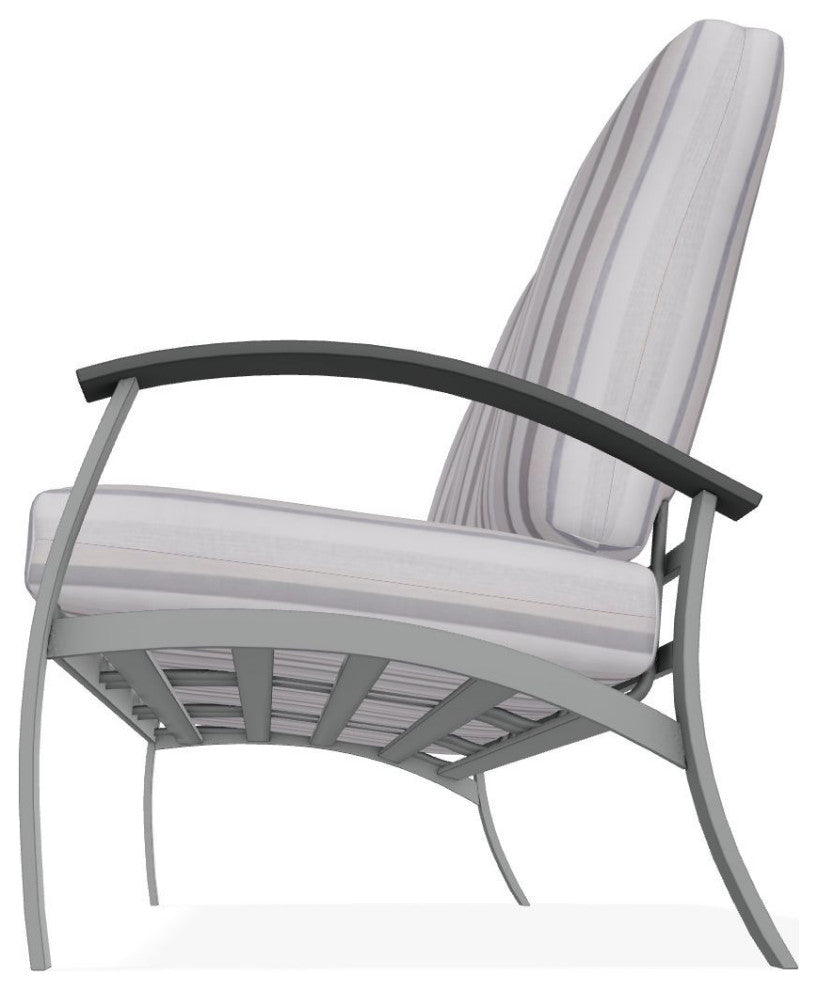 Belle Isle Cushion 3-Seat Outdoor Sofa, Sensory Dove/Graphite