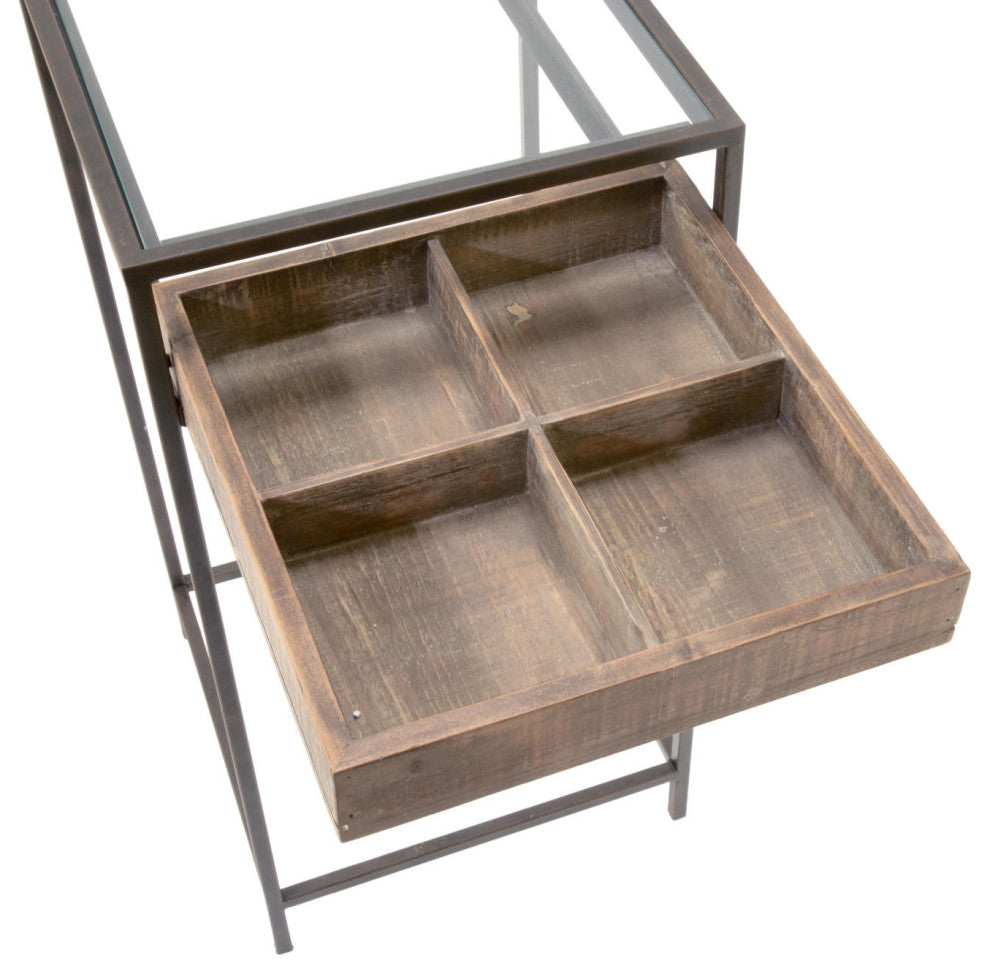 Side Tables with Visible Storage Drawers, Set of 2