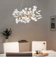 Ceramic Ginkgo Leaf Tree Branch Chandelier Lighting, D32"
