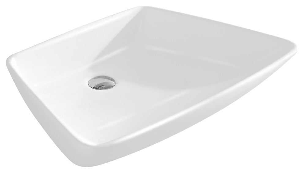 Fine Fixtures White Vitreous China Modern Vessel Sink