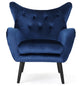 GDF Studio Ashton Mid Century New Velvet Armchair, Navy Blue