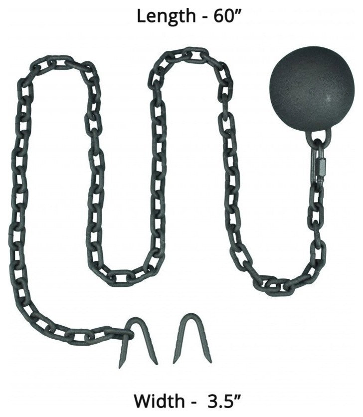 Cast Iron Cannonball Weight Gate Closer Latch Colonial Design and 5 Feet Chain