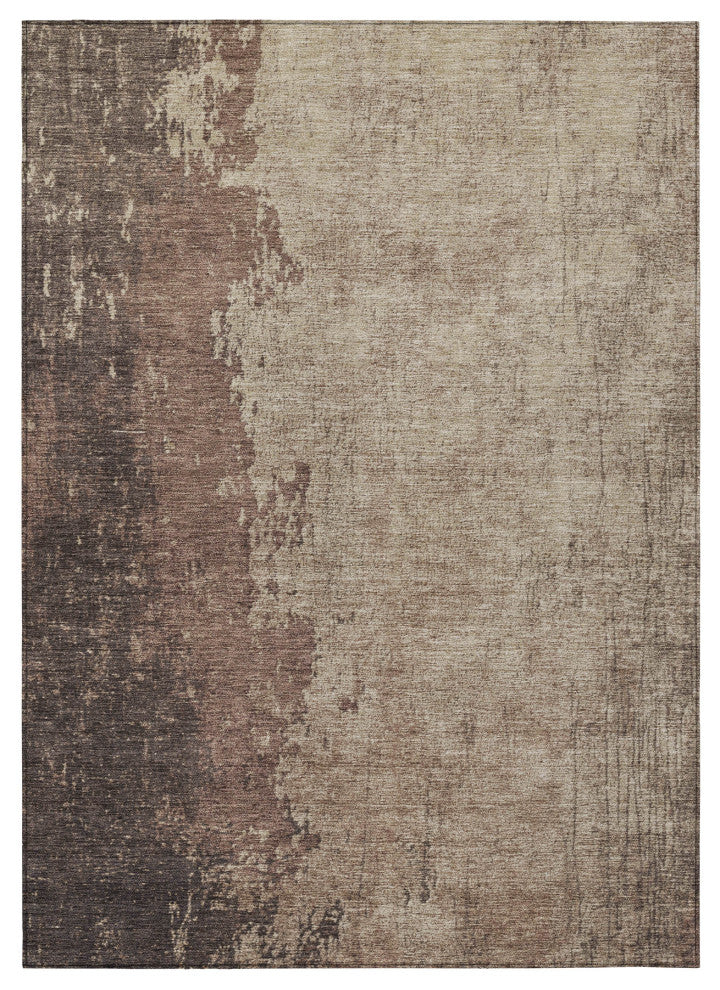 Machine Washable Indoor/Outdoor Chantille ACN1904 Chocolate 10' x 14' Rug