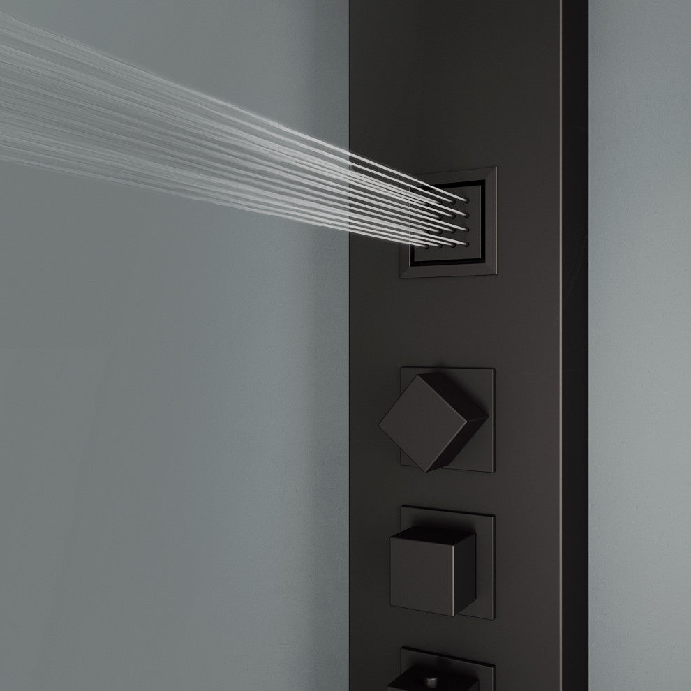 VIGO Rector 2-Jet Shower Panel with Shower Head, Matte Black