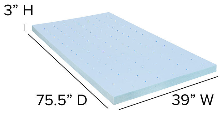 10" CertiPUR, Pocket Spring Mattress, 3" Gel Memory Foam Topper Bundle, Twin