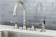 Kingston Brass Widespread Kitchen Faucet With Brass Sprayer, Brushed Nickel