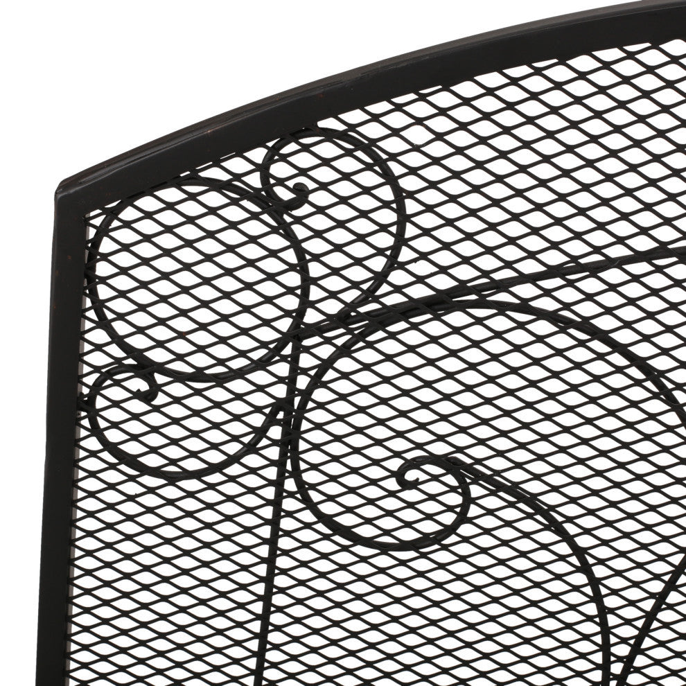 Ella Iron Fireplace Screen, Matte Black